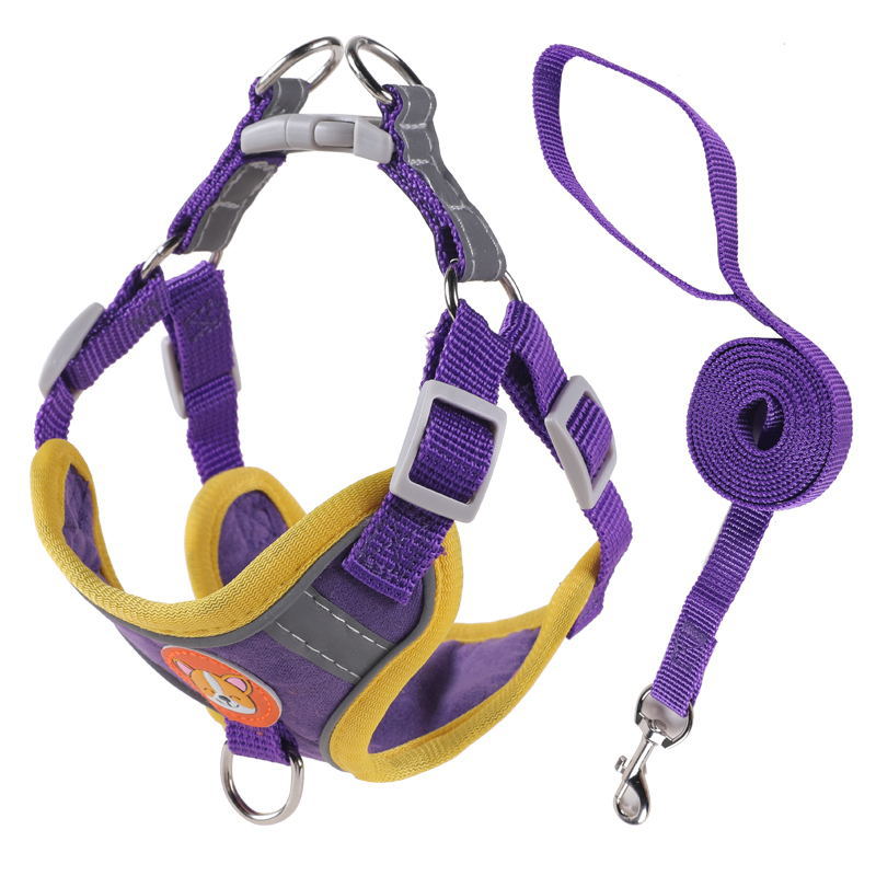 Pet Dog Cat Reflective Strips Harness and Leash Set, 3 Colours Available for All Breeds