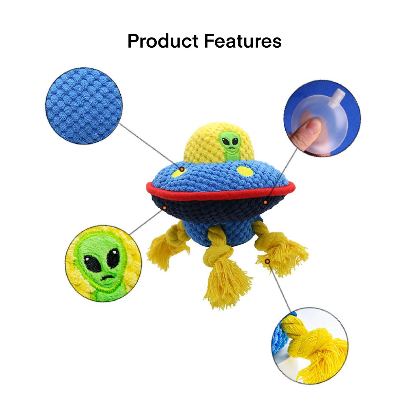 Dog Toy - Plush Cotton Rope UFO