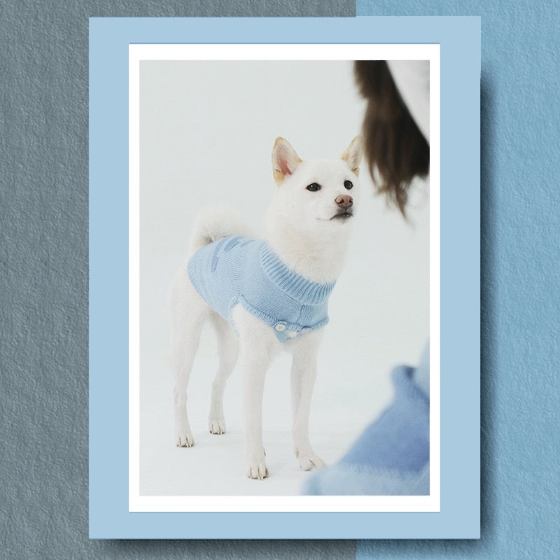 Pet Cat Dog Sleeveless Blue Sweater