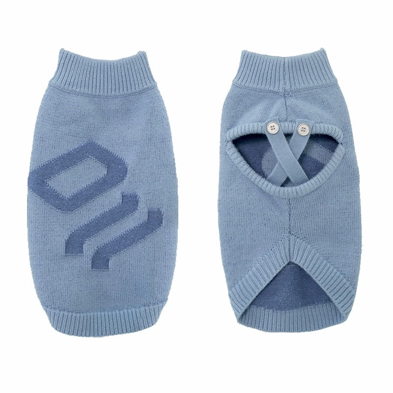 Pet Cat Dog Sleeveless Blue Sweater