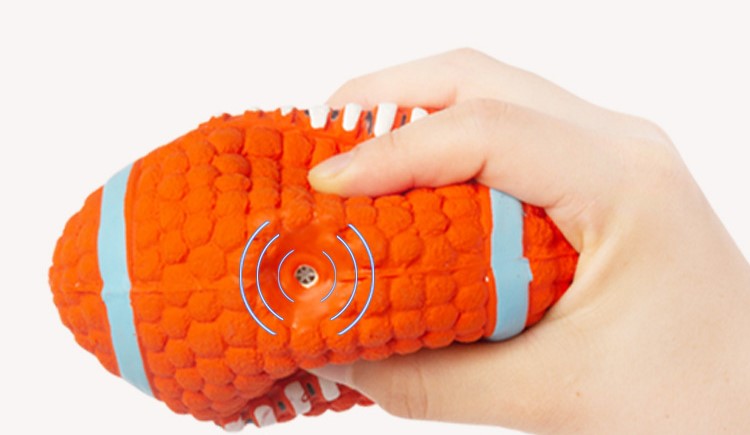 Squeaky Dog Toy Sports Balls Outdoor Set (3 Pcs ) - Rugby, Baseball, Volleyball