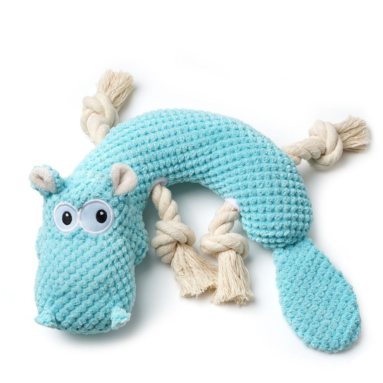 Dog Toy - Plush Cotton Rope Hippo