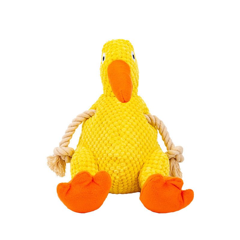 Dog Toy - Plush Cotton Rope Duck