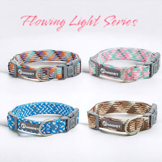 Flowing Light Series Dog Collar and Leash Set, 4 Colours Available