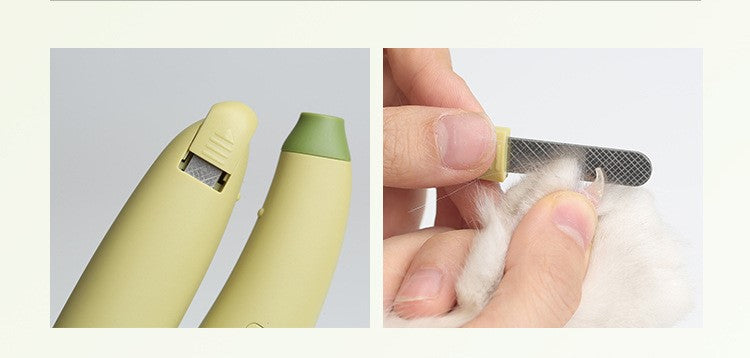 Pet Cat Dog LED Light Banana Nail Clippers and Trimmers - Safety Guard to Avoid Over-Cutting