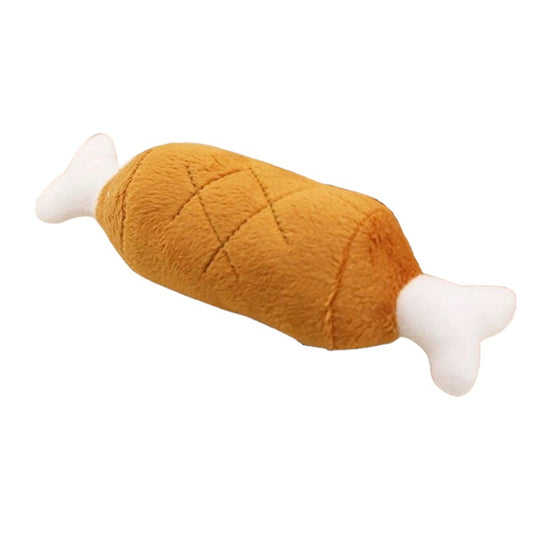 Dog Plush Toy Chicken Drumstick Squeak Toy