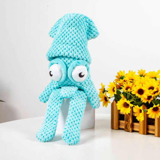 Dog Toy - Plush Cotton Rope Squid