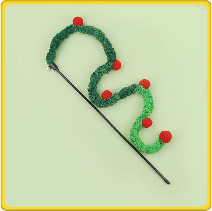 Long Plush Strip Silent Caterpillar Stripe Cat Teaser Wand