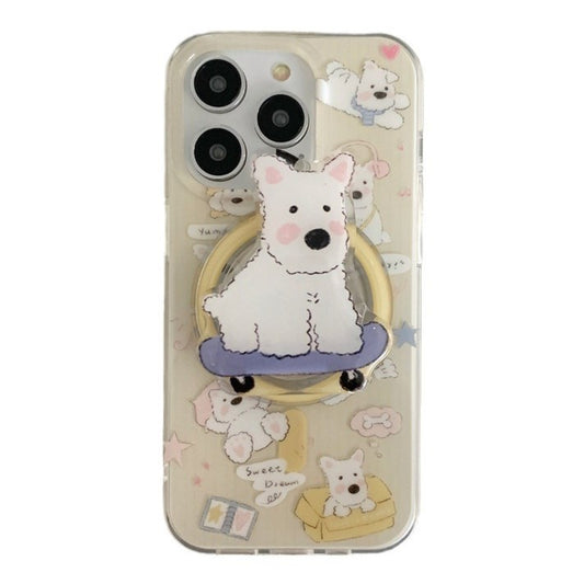 Skateboarding Puppy Phone Case (with holder)