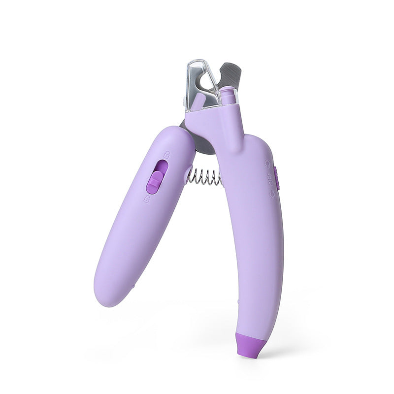 Pet Cat Dog LED Light Banana Nail Clippers and Trimmers - Safety Guard to Avoid Over-Cutting